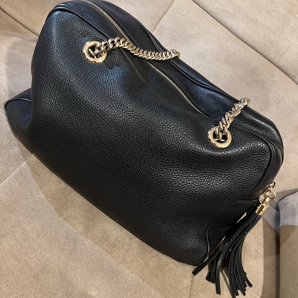 Gucci Soho Chain Zip Shoulder Bag Leather Large - Picture 7 of 13